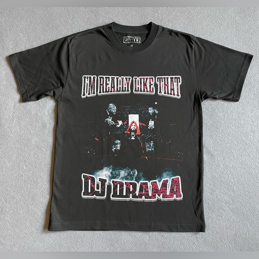 DJ Drama Gangsta Grillz Tour T-Shirt Medium Black High School Reunion Cotton Tee